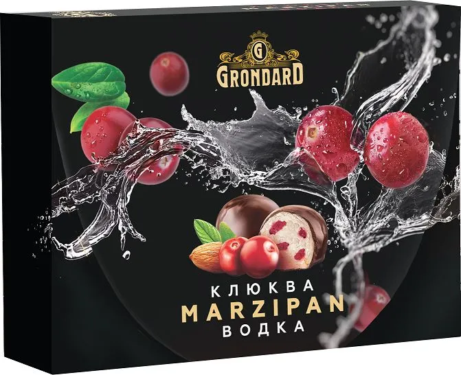  TM Grondard       (10186) Конфеты глазированные Марципановые Клюква и Водка, 98г  в Южноуральске