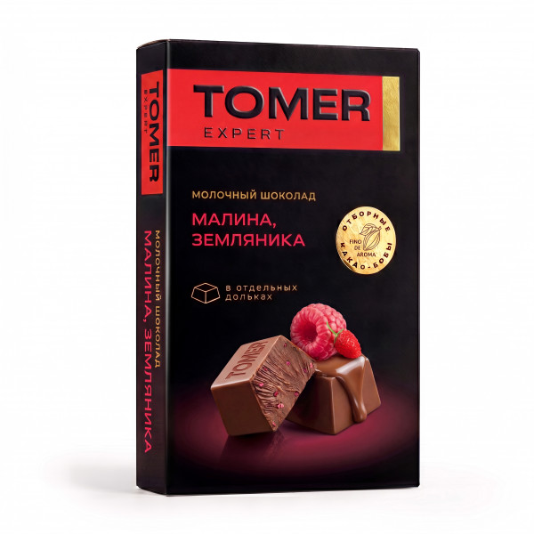 №2 Фабрика Томер   Молочный шоколад Малина-Земляника, 90г  в Южноуральске