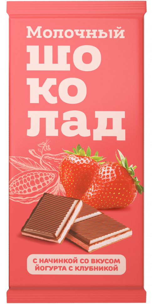  Меренга Шоколад молочный с начинкой Йогурт-Клубника,(блок 24шт по 80г)   в Южноуральске
