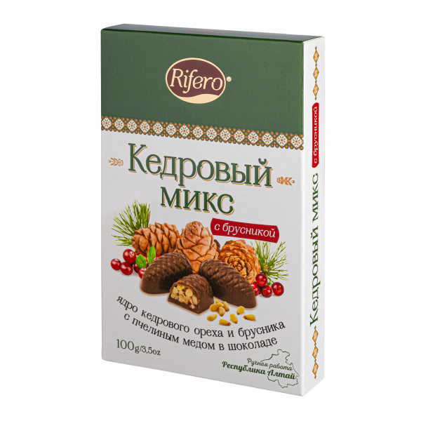 №1 Риф и ко Конфеты "Кедровый микс БРУСНИКА" 100г    в Южноуральске