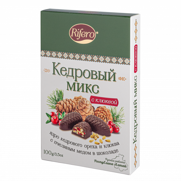 №1 Риф и ко Конфеты "Кедровый микс КЛЮКВА" 100г     в Южноуральске