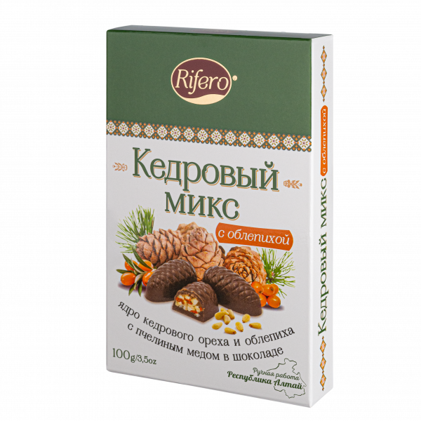 №1 Риф и ко Конфеты "Кедровый микс ОБЛЕПИХА" 100г      в Южноуральске