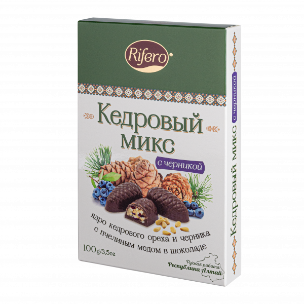 №1 Риф и ко Конфеты "Кедровый микс ЧЕРНИКА" 100г       в Южноуральске