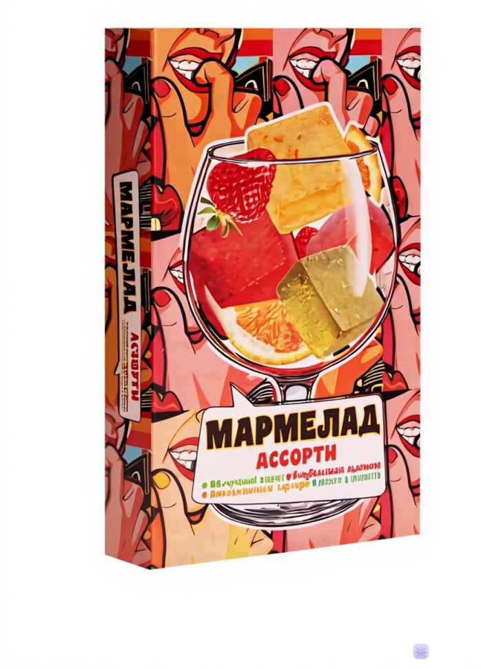  Мармелад АлкоАссорти(яблочный виски, клубничный просекко, апельсиновый вермут, лайм текила) 110г в Южноуральске